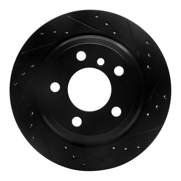 R1 06-20 BMW 325XI Rear Right Drilled & Slotted Black Brake Rotor - MSM-T-974203