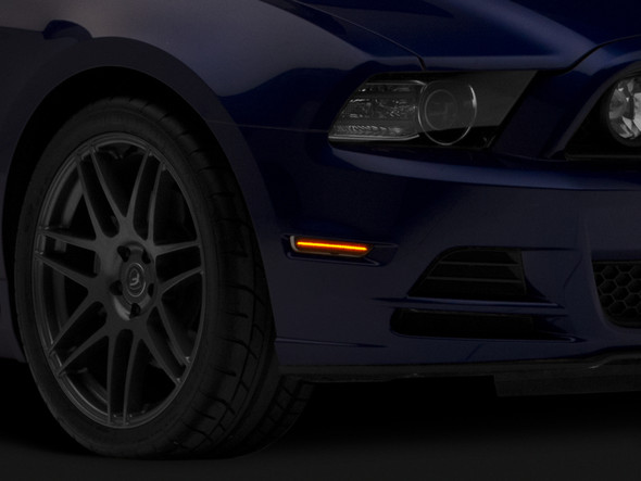 Raxiom 10-14 Ford Mustang Axial Series LED Side Marker Lights (Smoked) - MSM-T-548049