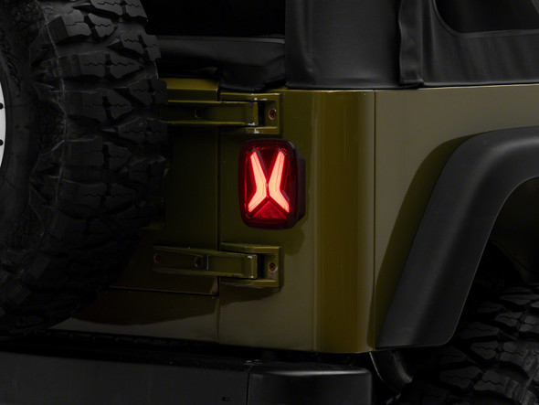 Raxiom 76-06 Jeep CJ7 Wrangler YJ & TJ Gladiator LED Tail Lights- Black Housing (Smoked Lens) - MSM-T-598133