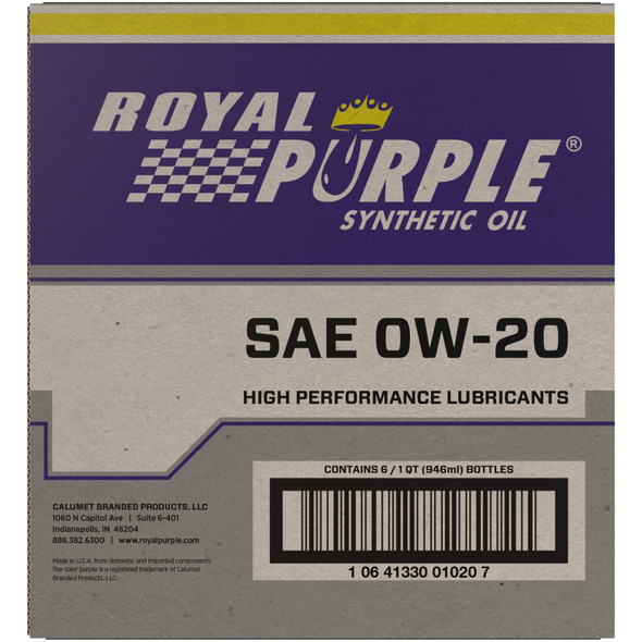 Royal Purple Premium Synthetic High Performance Multi-Grade 0W20 Motor Oil - 1 Quart - MSM-T-750370