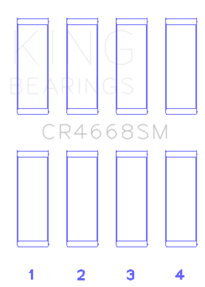 King Chrysler/Mitsubishi/Hyundai/Kia World Engine (Size 0.25 Oversized) Connecting Rod Bearing Set - MSM-T-213082
