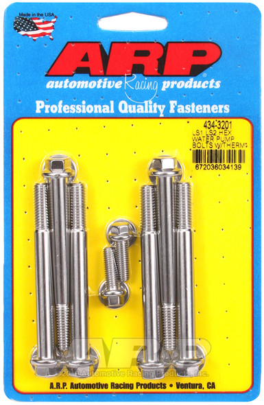 ARP LS1 LS2 SS Hex Water Pump Bolts w/ Thermostat Housing Bolts Kit - MSM-T-96494
