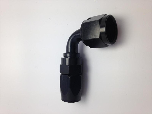 Fragola -10AN Male Rad. Fitting x 90 Degree Pro-Flow Hose End - Black - MSM-T-435892
