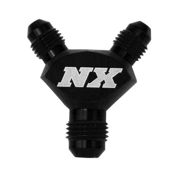 Nitrous Express 10AN x 8AN x 8AN Billet Pure-Flo Y Fitting - Black - NITROUSEXPRESS16390