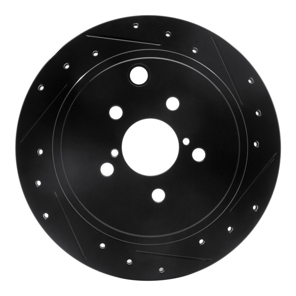 R1 10-25 Scion FR-S Rear Right Drilled & Slotted Black Brake Rotor - R1CONCEPTS633-13023R