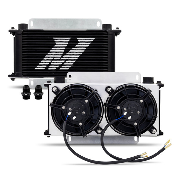 Mishimoto Universal Oil Cooler Kit - 19 Row Cooler and 2x5in Fans - MISHIMOTOMMOC-19-K