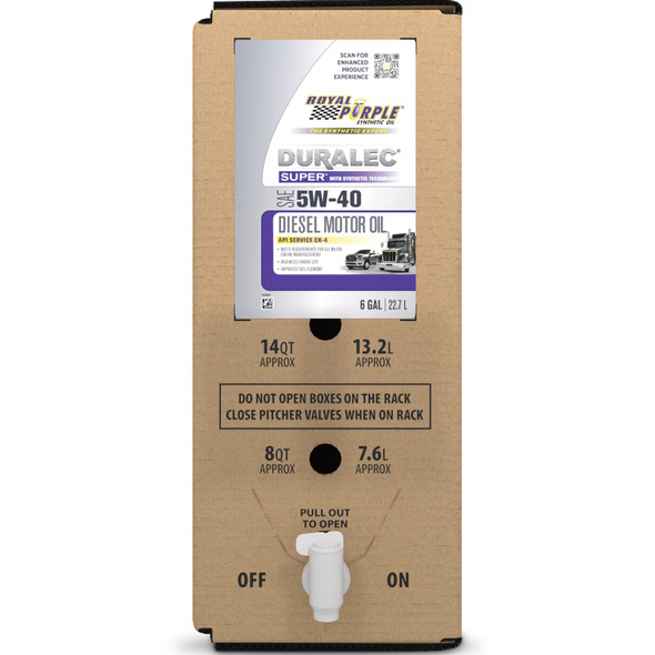 Royal Purple Duralec Super Diesel 5W40 CK-4 Motor Oil - 6 Gallon Bag-In-Box - ROYALPURPLE86540