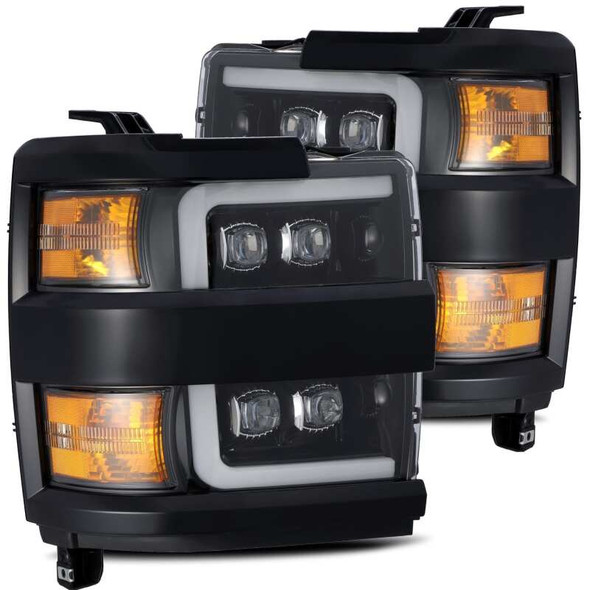 AlphaRex 15-18 Chevy 2500HD NOVA LED Proj Headlight Plank Style Jet Blk w/Activ Light/Seq Signal/DRL - ALPHAREX880229