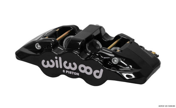Wilwood Caliper-Aero6-L/H - Black 1.62/1.12/1.12in Pistons 1.25in Disc - WILWOOD120-13290-BK