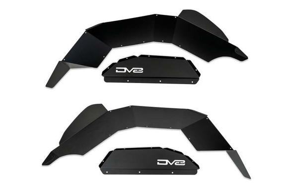 DV8 Offroad 20-24 Jeep Gladiator JT Rear Inner Fender Liners - Satin Black - DV8OFFROADINFEND-07RB