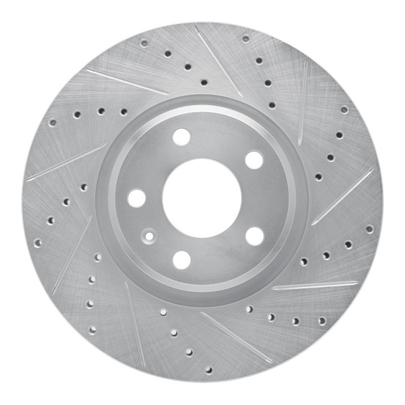 R1 11-17 Audi A5 Front Right Drilled & Slotted Silver Brake Rotor - R1CONCEPTS631-73065R