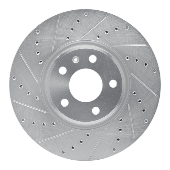 R1 11-17 Audi Q5 (Mexico) Front Left Drilled & Slotted Silver Brake Rotor - R1CONCEPTS631-73065L