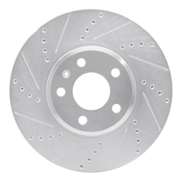 R1 08-25 Audi A4 Quattro Front Left Drilled & Slotted Silver Brake Rotor - R1CONCEPTS631-73086L