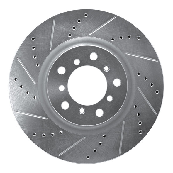 R1 2001-2006 BMW M3 Right Front Drilled & Slotted Silver Brake Rotor - R1CONCEPTS631-31055D