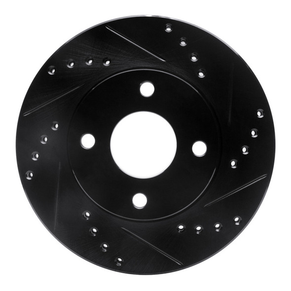 R1 00-15 Ford Ikon (Mexico / Made In India) Front Right Drilled & Slotted Black Brake Rotor - R1CONCEPTS633-54045R