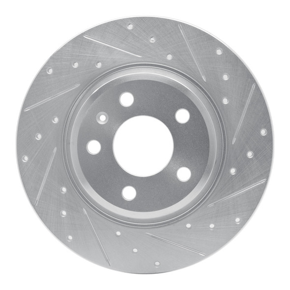 R1 08-25 Audi Q5 (USA/Canada Excl Hybrid) Rear Right Drilled & Slotted Silver Brake Rotor - R1CONCEPTS631-73061R