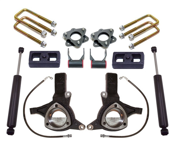 MaxTrac 16-18 GM C1500 2WD w/Stamped Steel. Susp. 7in/4in MaxPro Spindle Lift Kit w/MaxTrac Shocks - MAXTRACK881774