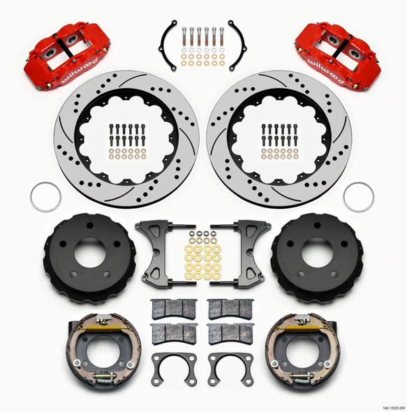 Wilwood Narrow Superlite 4R Rear P-Brk Kit 14.00in Drill Red Big Ford 2.36in Off Bronco 5 x 5.50 - WILWOOD140-13333-DR
