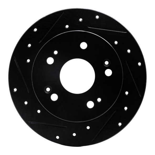 R1 97-15 Acura ILX Rear Left Drilled & Slotted Black Brake Rotor - R1CONCEPTS633-59024L