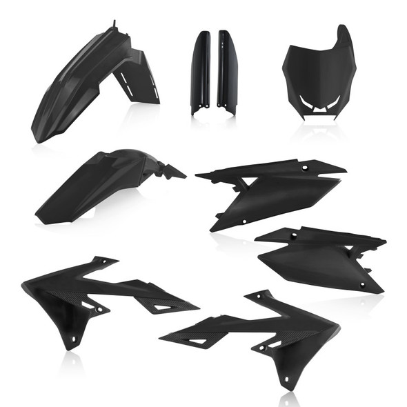 Acerbis 18+ Suzuki RMZ250/ RMZ450 Full Plastic Kit - Black - ACERBIS2686550001