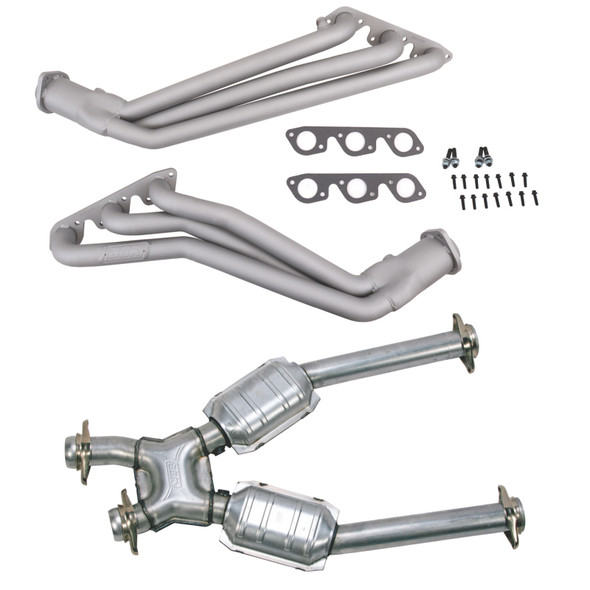 BBK 99-04 Ford Mustang V6 1-5/8in Long Tube Headers w/High Flow Catted X-Pipe (Ti Ceramic) - BBK16392