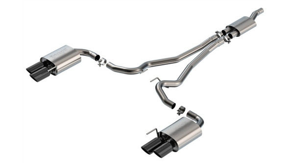 Borla 2024 Ford Mustang 2.3L Ecoboost S-Type Black Chrome Catback Exhaust w/ Quad Tips - Non-Active - BORLA140981BC