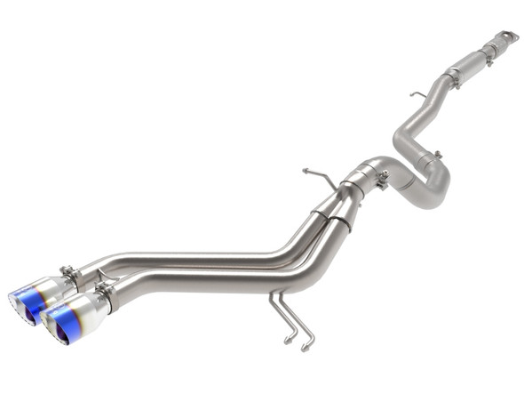 aFe Takeda 2-1/2in to 3in SS-304 Cat-Back Exhaust w/ Blue Flame Tips 13-17 Hyundai Veloster L4-1.6L - AFE49-37018-L