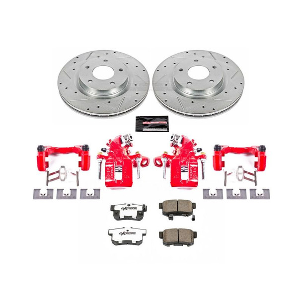 Power Stop 16-18 Acura ILX Rear Z26 Street Warrior Brake Kit w/Calipers - POWERSTOPKC3128A-26