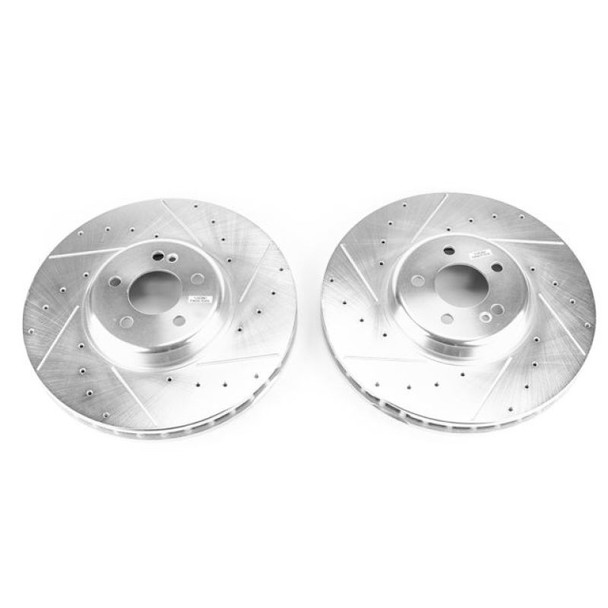 Power Stop 17-18 Mercedes-Benz C43 AMG Front Evolution Drilled & Slotted Rotors - Pair - POWERSTOPEBR1649XPR