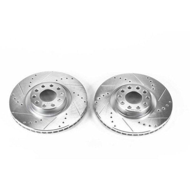 Power Stop 00-04 Audi A6 Quattro Front Evolution Drilled & Slotted Rotors - Pair - POWERSTOPEBR662XPR