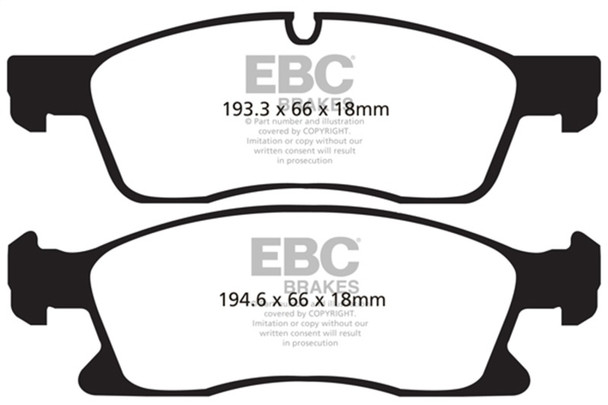EBC 11+ Dodge Durango 3.6 Yellowstuff Front Brake Pads - EBCDP41871R