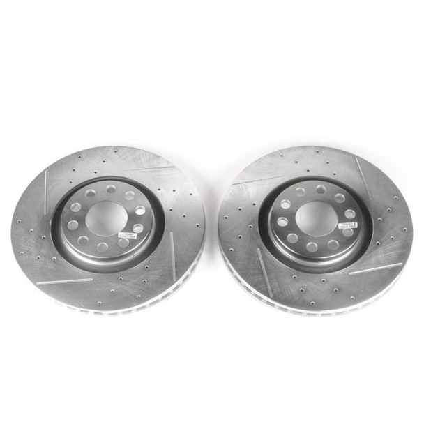 Power Stop 06-09 Audi A4 Front Evolution Drilled & Slotted Rotors - Pair - POWERSTOPEBR637XPR