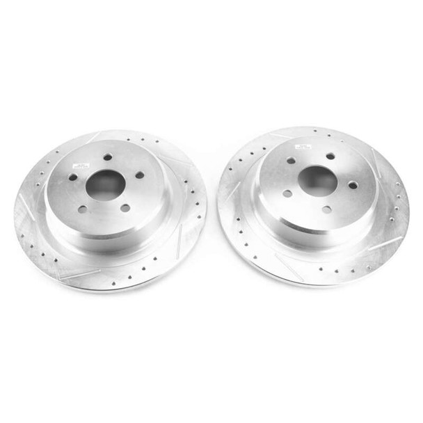 Power Stop Jeep Wrangler BBK Rear Drilled & Slotted Rotor - Pair - POWERSTOPAR8385XPR