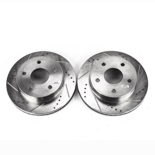 Power Stop 00-01 Dodge Ram 1500 Front Evolution Drilled & Slotted Rotors - Pair - POWERSTOPAR8748XPR