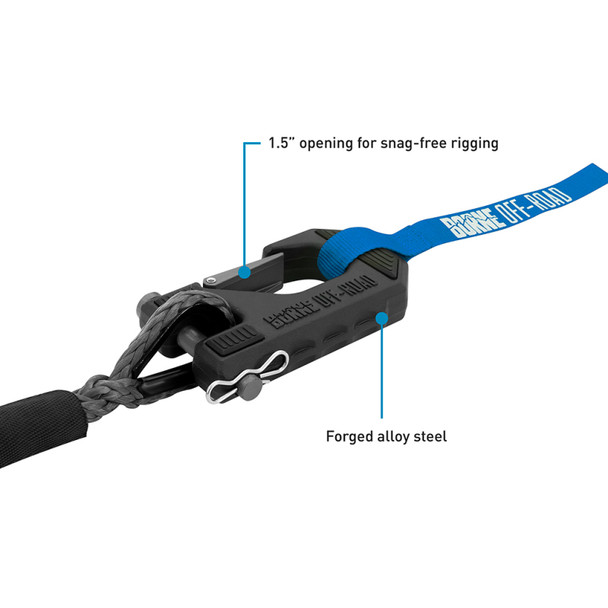 Borne Off-Road Winch Hook - 3/8in Rope - Hand Strap - Grey - BORNEOFF-ROADBNWN-SR-38-85KGR