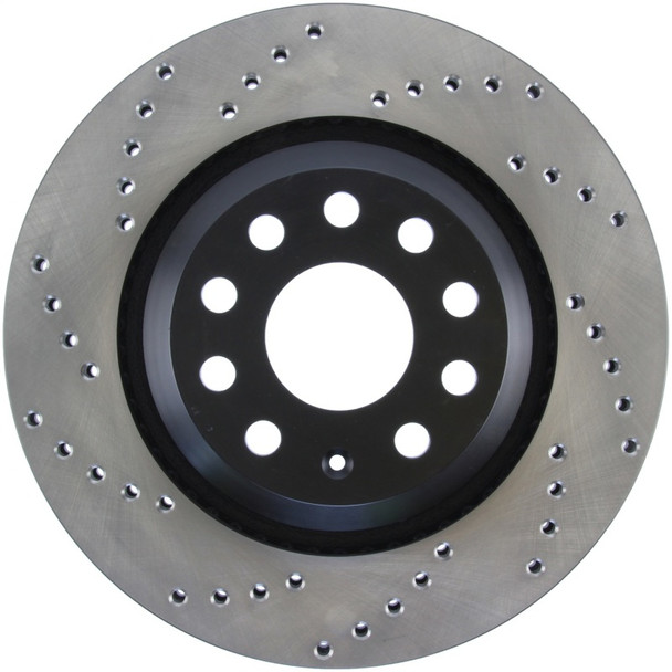 StopTech 09-13 VW CC 3.6L VR6 / 08-09 & 12 Golf R/Golf R32 Drilled Right Rear Rotor - STOPTECH128.33113R