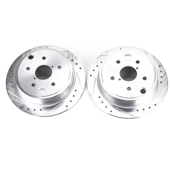 Power Stop 15-19 Subaru WRX Rear Evolution Drilled & Slotted Rotors - Pair - POWERSTOPJBR1701XPR