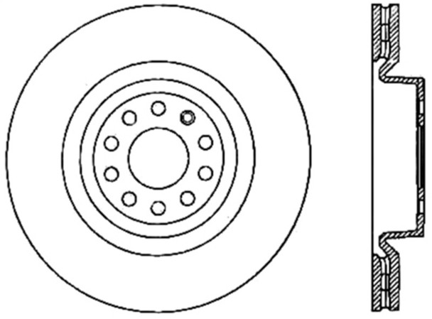 StopTech 06-10 Audi A3/08-10 TT / 06-09 VW GTI Mk V Cryo-Stop Right Front Slotted Rotor - STOPTECH126.33098CSR