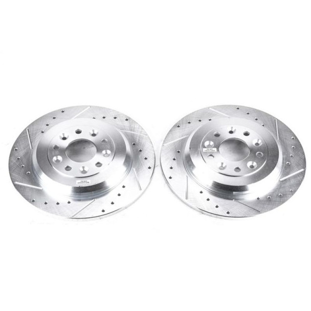 Power Stop 11-15 Ford Edge Rear Evolution Drilled & Slotted Rotors - Pair - POWERSTOPAR8180XPR