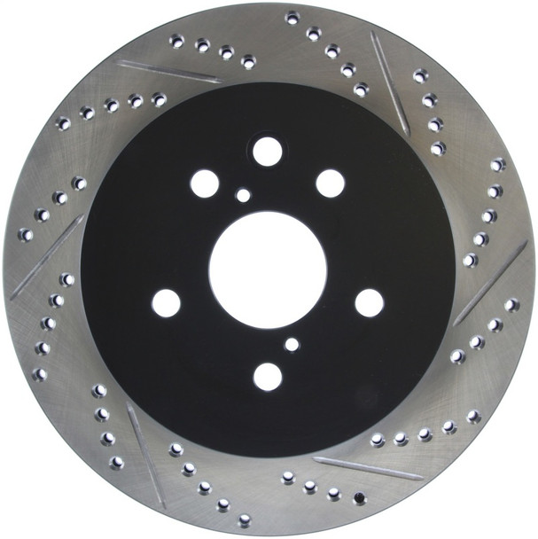 StopTech Power Slot 06-11 Lexus GS Series / 06-12 IS350 Rear Left Drilled & Slotted Rotor - STOPTECH127.44141L