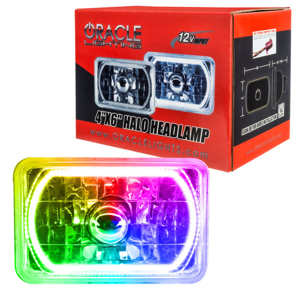 Oracle Pre-Installed Lights 4x6 IN. Sealed Beam - ColorSHIFT Halo - ORACLELIGHTING6909-333