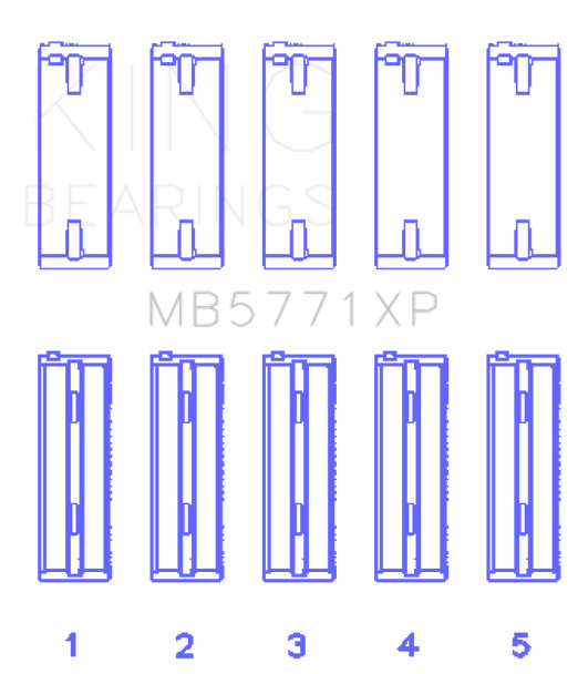 King Engine Bearings Hyundai G4KF Main Bearing Set - Size +0.25mm - KINGENGINEBEARINGSMB5771XP0.25