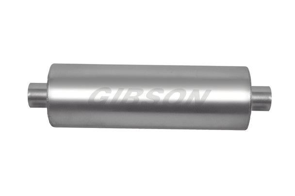 Gibson MWA Superflow Center/Center Round Muffler - 5x10in/3in Inlet/3in Outlet - Stainless - GIBSONBM0114