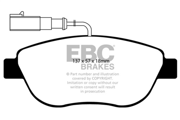 EBC 12+ Fiat 500 1.4 Turbo Abarth Greenstuff Front Brake Pads - EBCDP21383