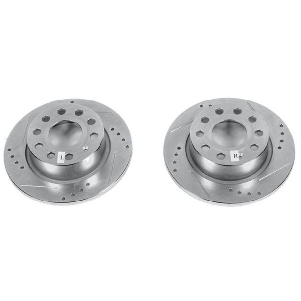 Power Stop 2016 Volkswagen Eos Front or Rear Evolution Drilled & Slotted Rotors - Pair - POWERSTOPEBR1207XPR