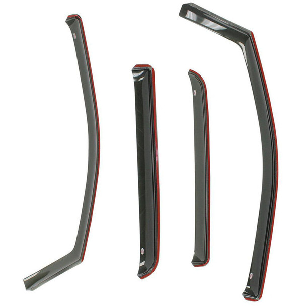 Westin 2007-2018 Jeep Wrangler Unlimited 4dr In-Channel Wind Deflector 4pc - Smoke - WESTIN72-51495
