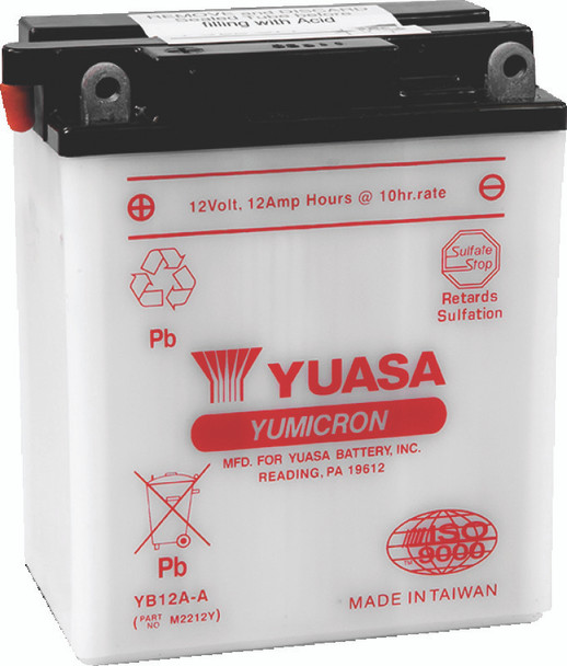 Yuasa YB12A-A Yumicron 12-Volt Battery - YUASABATTERYYUAM2212Y