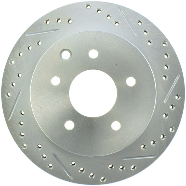 StopTech Select Sport Nissan Slotted and Drilled Left Rear Rotor - STOPTECH227.42077L