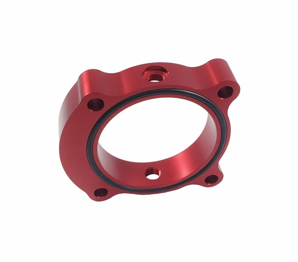 Torque Solution Throttle Body Spacer (Red): 13+ Hyundai Genesis 2.0T - TORQUESOLUTIONTS-TBS-029R