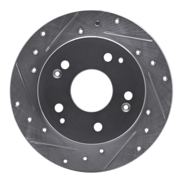 R1 97-01 Acura Integra Rear Left Drilled & Slotted Silver Brake Rotor - R1CONCEPTS631-59026L